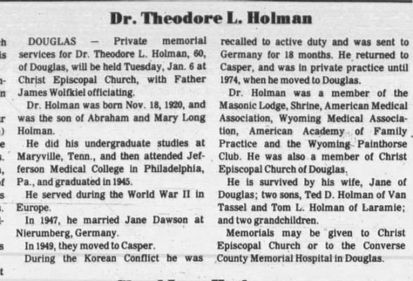 Clipping from Casper Star-Tribune